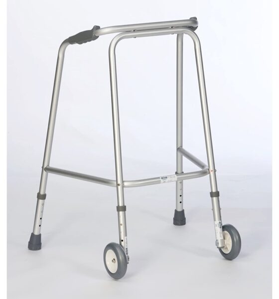 Walking frame with wheels